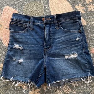 Madewell Denim Blue Women's Distressed Shorts